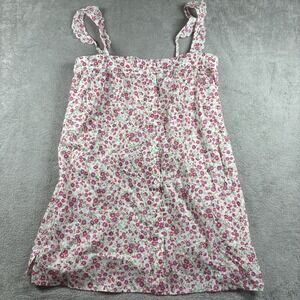 Aqua Sleep Flower Power Cotton Chemise Ivory Ruffle Strap Nightgown XL